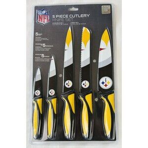 NEW NFL Pittsburgh Steelers 5-Piece Cutlery Knife Set for Kitchen/Tailgating/Bar
